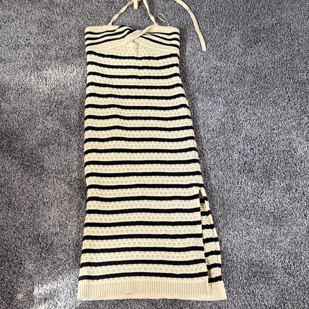 Striped Halter Knit Dress